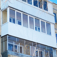 Остекление и отделка двойного балкона